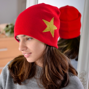 Шапка для девочек красная