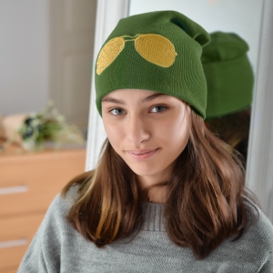 Шапка для девочек хаки