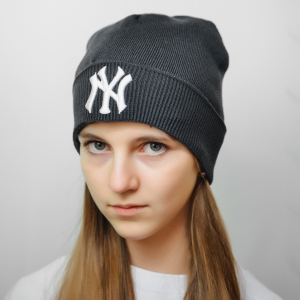 Шапка New York темно серая