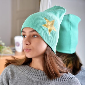 Шапка для девочек цвет мята