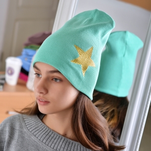 Шапка для девочек цвет мята