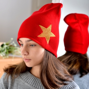 Шапка для девочек красная
