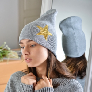Шапка для девочек серая