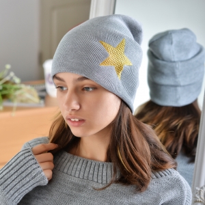 Шапка для девочек серая