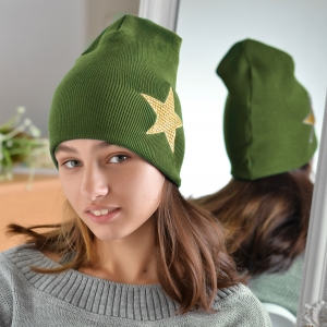 Шапка для девочек хаки